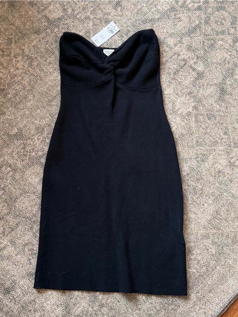 NWT Abercrombie & Fitch Black Strapless Twist-Front Mini Dress